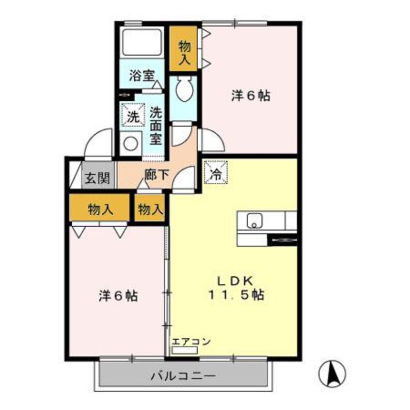 間取図 セジュール札元　B棟