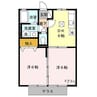 セジュール札元　A棟 2DKの間取り