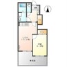 プランドール西原 1LDKの間取り