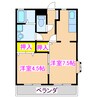 ライベクスト古前城 2Kの間取り