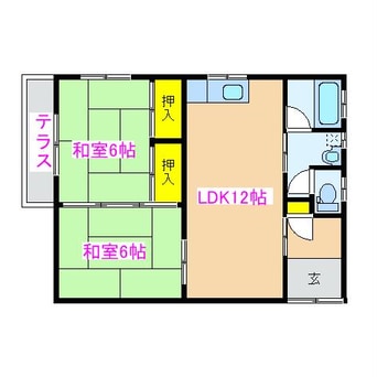 間取図 寿8丁目　2LDK　貸家