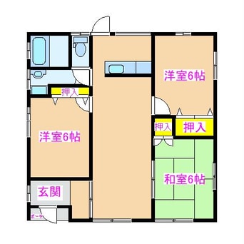 間取図 下堀町　3LDK　貸家
