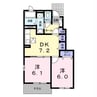 メゾンエスポワールⅡ 2DKの間取り