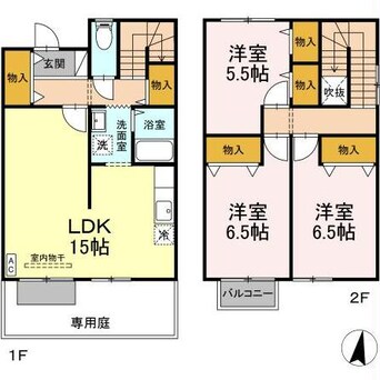 間取図 リースランド札元　F棟