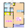 サンハイツ岡崎L 1LDKの間取り