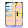 志布志中央マンション 2LDKの間取り
