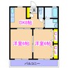アネックス高山 2DKの間取り