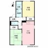 エスポワールＡ棟 2DKの間取り