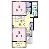 パリス・デージー寿　B 2DKの間取り