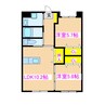 リバーサイド串間天神 2LDKの間取り