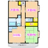 潮彩マンション西棟 3DKの間取り