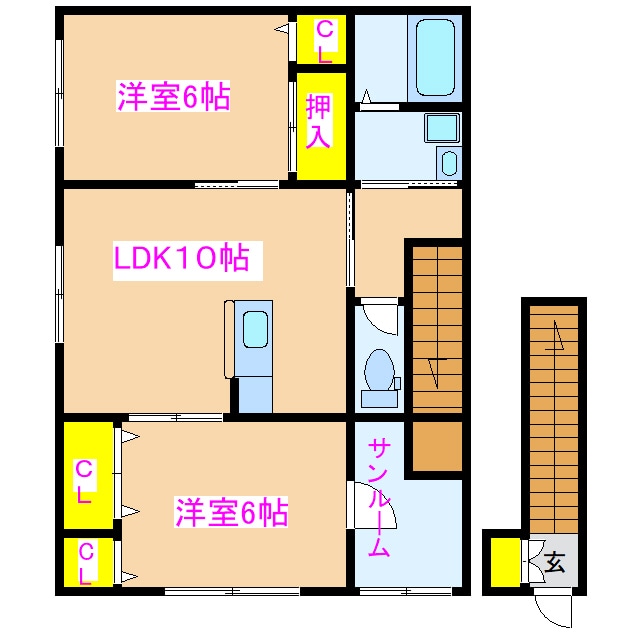 間取り図 Sun-Battie　B棟