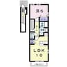 サンシャイン桜木 1LDKの間取り