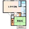 メゾントレビI 1LDKの間取り