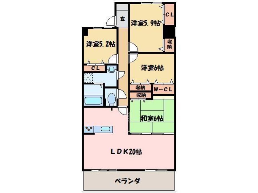 間取図 マリベール中須賀