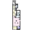 サンリット峰 1Kの間取り