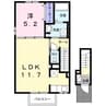 ライラック船木I 1LDKの間取り