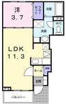 アルバカーサ桜木 1LDKの間取り
