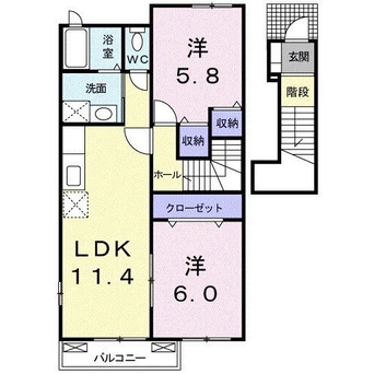間取図 ビッグ・イースト船木Ａ