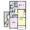 アヴァン・フォンテーヌＢ 2LDKの間取り