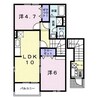 アヴァン・フォンテーヌＢ 2LDKの間取り