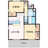 デミコリーヌ 2LDKの間取り