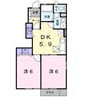 サニーミニヨンハウス 2DKの間取り