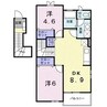 サニーミニヨンハウス 2DKの間取り