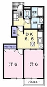 サングリーンハイツＡ 2DKの間取り