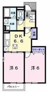 サングリーンハイツＡ 2DKの間取り