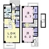 グレンデ・フレデリクス 2LDKの間取り
