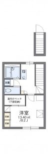 レオパレスコンフォート山手Ｂ 1Kの間取り