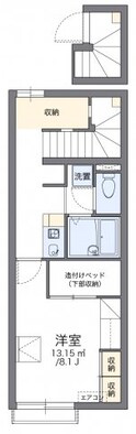 レオパレスミスフィッツの間取図
