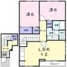 サンヒルズ　Ｂ 2LDKの間取り