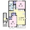 サン・フローラ 2LDKの間取り