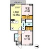 D-residence・M川北 2LDKの間取り