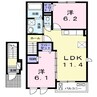 シエル　ブルー 2LDKの間取り