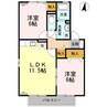 セジュール新市 A 2LDKの間取り