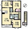 グランマスト川口 A棟 3LDKの間取り