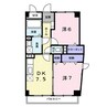 ボナールフェンテ 2DKの間取り