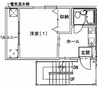 山地アパート 1Kの間取り