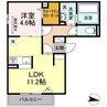 ルミエール手城D 1LDKの間取り