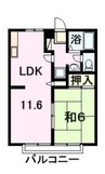サンライフ白川　Ｅ棟 1LDKの間取り