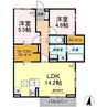 Ｄ-ｒｅｓｉｄｅｎｃｅ西町 2LDKの間取り