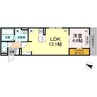 ルミエール　クリハラＧ 1LDKの間取り