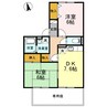 セジュール渡邊 D棟 2LDKの間取り