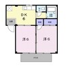 ハイツ高田 2DKの間取り