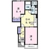 リーデンベルクＤ 2DKの間取り