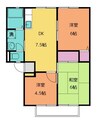 ウィンディア平川Ａ・Ｂ 3DKの間取り