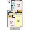 メルベーユプレイス 2LDKの間取り
